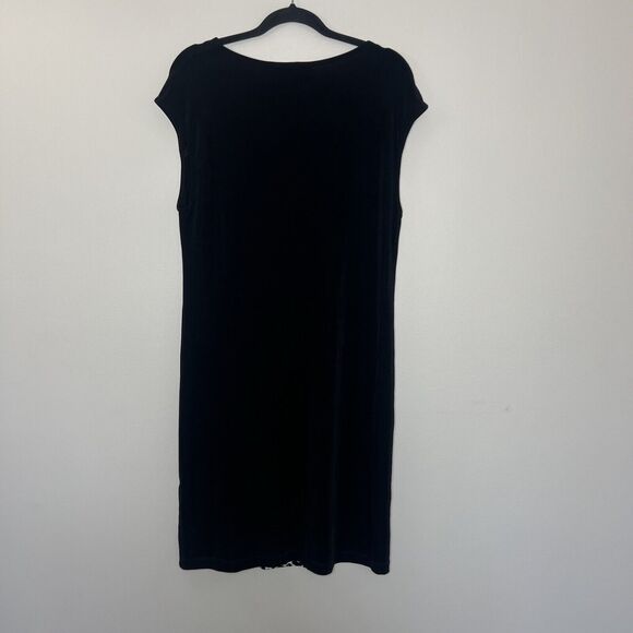 Chico's Travelers Dress Women's 2 Large Black Leopard Slinky Stretch Comfort - Picture 4 of 7